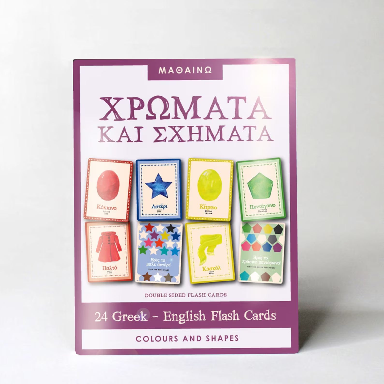 Flash Cards Greek-English Bilingual - Colours & Shapes